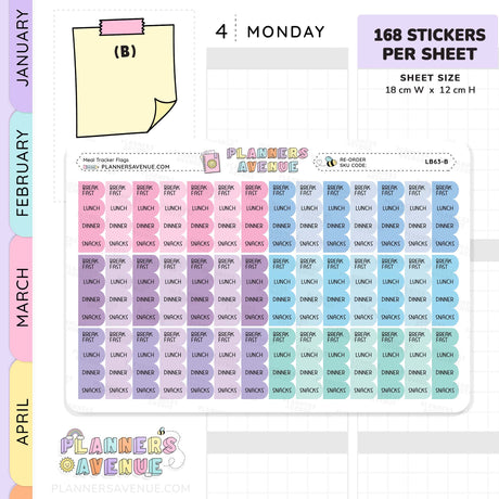 Meal Flags Tracker Planner Stickers