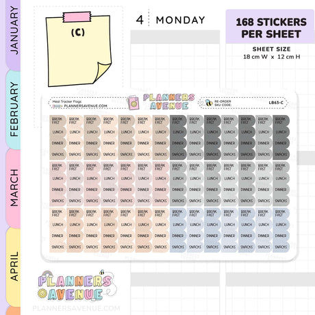 Meal Flags Tracker Planner Stickers