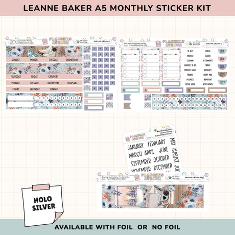 Cozy Days Leanne Baker Monthly Sticker Foiled Kit