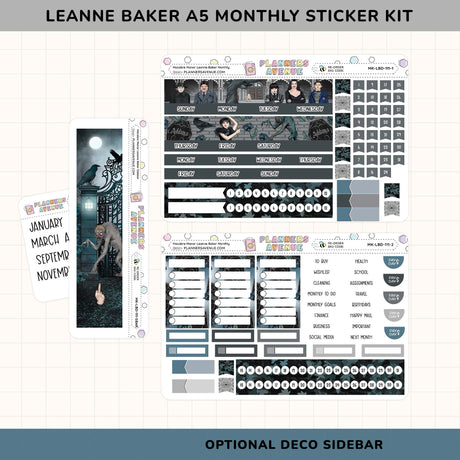 Macabre Manor Leanne Baker Monthly Sticker Kit