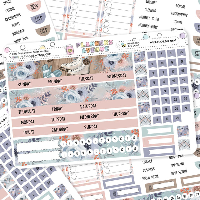 Cozy Days Leanne Baker Monthly Sticker Foiled Kit (HOLO SILVER FOIL)