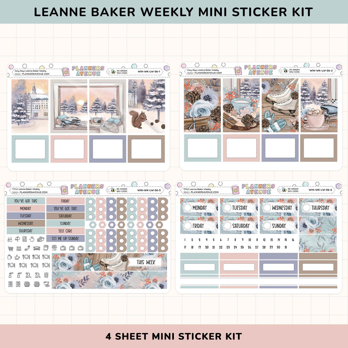 Cozy Days Leanne Baker Weekly Sticker Kit 