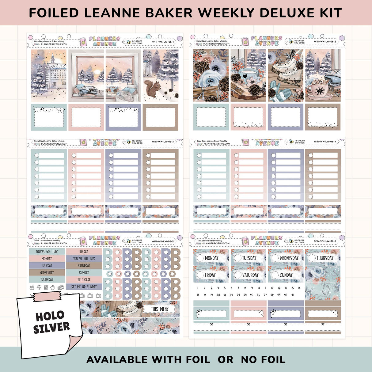 Cozy Days Leanne Baker Weekly Sticker Foiled Kit 