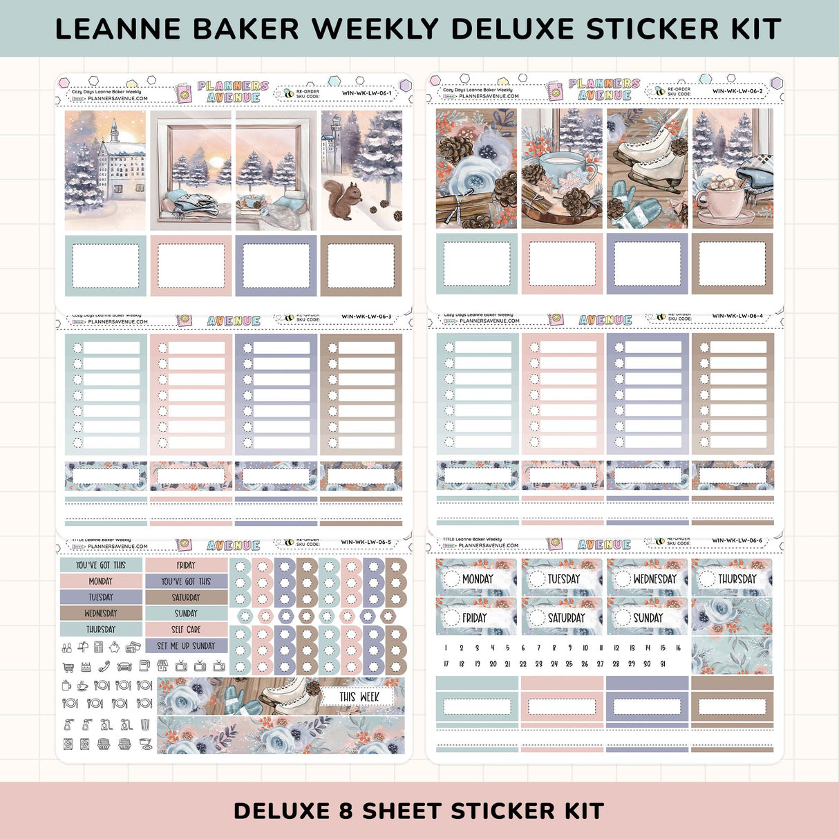 Cozy Days Leanne Baker Weekly Sticker Kit 