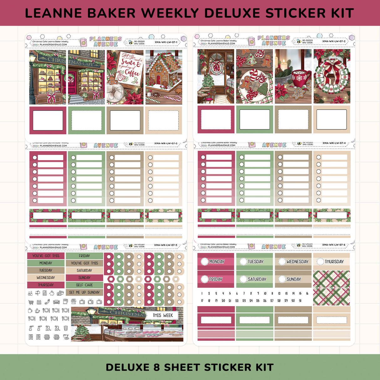 Christmas Cafe Leanne Baker Weekly Sticker Kit