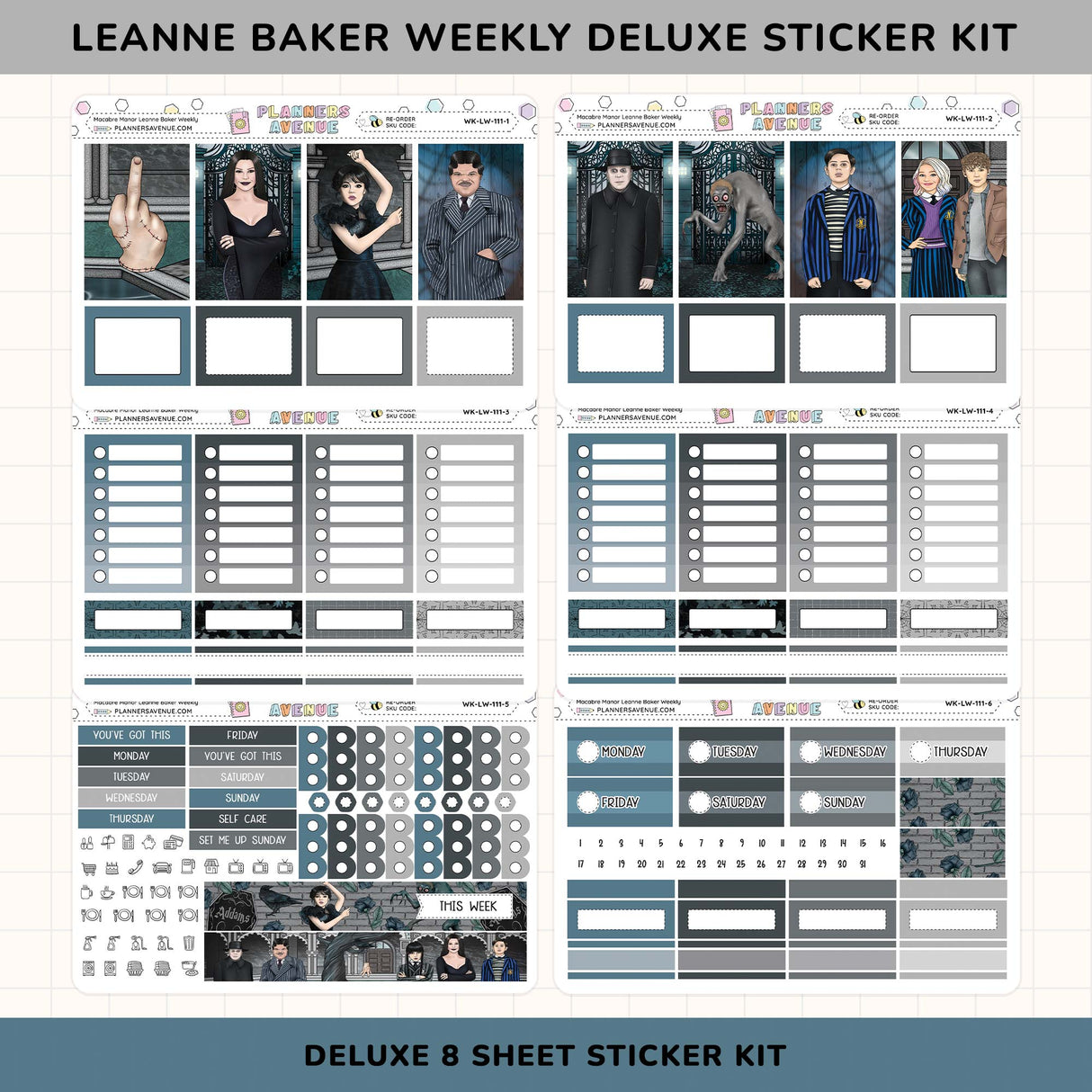 Macabre Manor Leanne Baker Weekly Sticker Kit