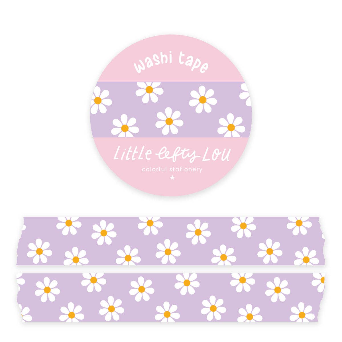 Lilac Daisies Washi Tape by Little Lefty Lou