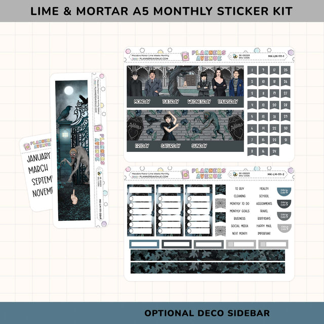 Macabre Manor Lime Monthly Sticker Kit