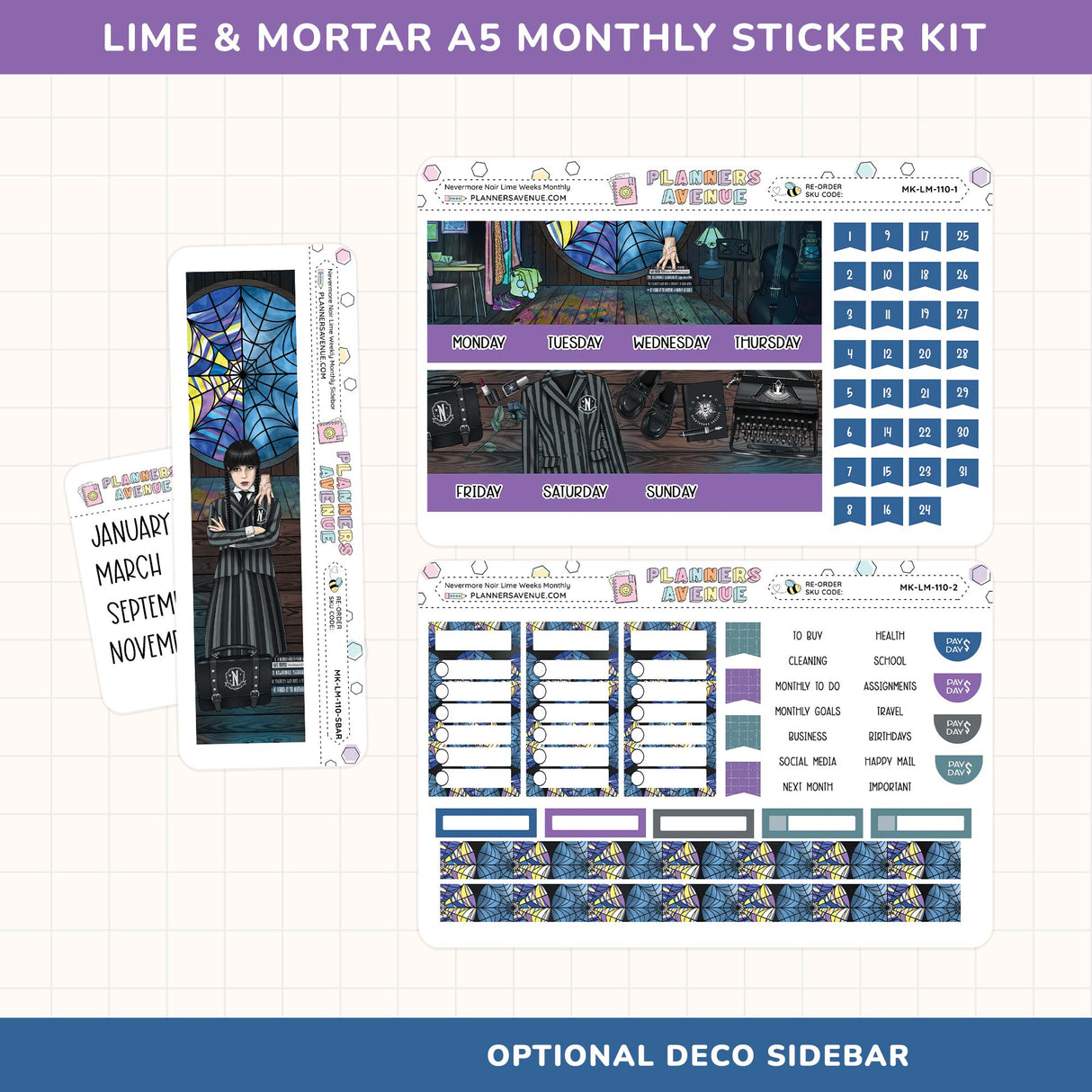 Nevermore Lime Monthly Sticker Kit