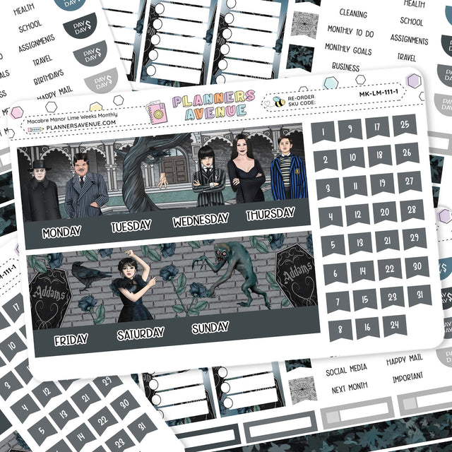 Macabre Manor Lime Monthly Sticker Kit