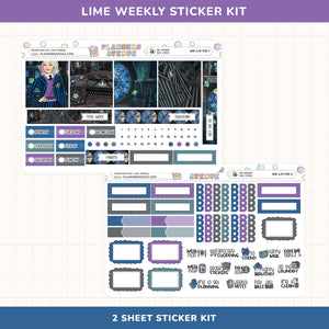 Nevermore Lime Weekly Planner Sticker Kit