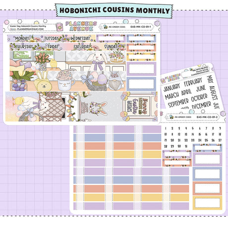 Easter Day Hobonichi Cousins Monthly Sticker Foiled Kit (GOLD FOIL)