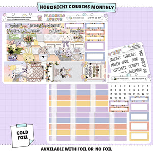 Easter Day Hobonichi Cousins Monthly Sticker Foiled Kit (GOLD FOIL)