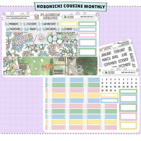 Sugar Bunny Hobonichi Cousins Monthly Sticker Foiled Kit (HOLO SILVER FOIL)