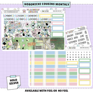 Sugar Bunny Hobonichi Cousins Monthly Sticker Foiled Kit (HOLO SILVER FOIL)