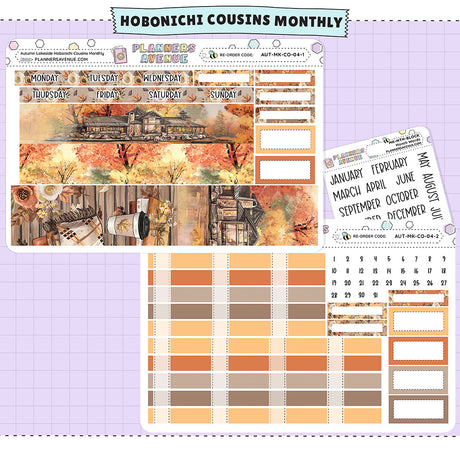 Autumn Lake Hobonichi Cousins Monthly Sticker Foiled Kit (ROSE GOLD FOIL)