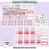 Berry Sweet Hobonichi Cousins Monthly Sticker Foiled Kit (PURPLE FOIL)