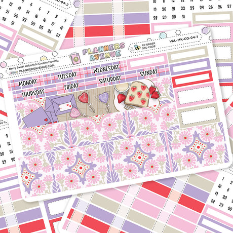 Berry Sweet Hobonichi Cousins Monthly Sticker Foiled Kit (PURPLE FOIL)