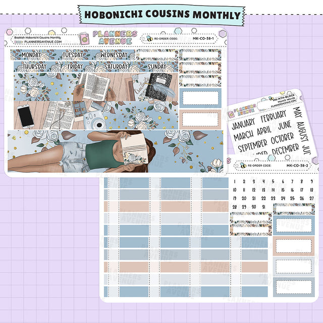 Bookish Hobonichi Cousins Monthly Sticker Kit No Foil