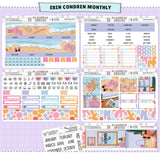 Seaside Erin Condren Monthly Sticker Foiled Kit (HOLO SILVER FOIL)