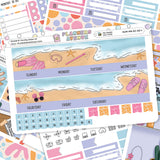 Seaside Erin Condren Monthly Sticker Foiled Kit (HOLO SILVER FOIL)