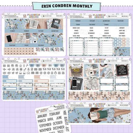 Bookish Erin Condren Monthly Sticker Kit no foil