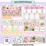 Cherry Blossoms Erin Condren Monthly Sticker Foiled Kit (GOLD FOIL)