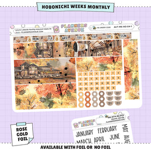 Autumn Lake Hobonichi Monthly Sticker Foiled Kit (ROSE GOLD FOIL)
