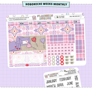 Berry Sweet Hobonichi Monthly Sticker Foiled Kit (PURPLE FOIL)