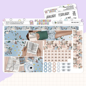 Bookish Hobonichi Monthly Sticker Foiled Kit (SILVER FOIL)