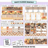 Autumn Lake Happy Planner Monthly Sticker Foiled Kit (ROSE GOLD FOIL)