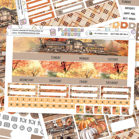 Autumn Lake Happy Planner Monthly Sticker Foiled Kit (ROSE GOLD FOIL)