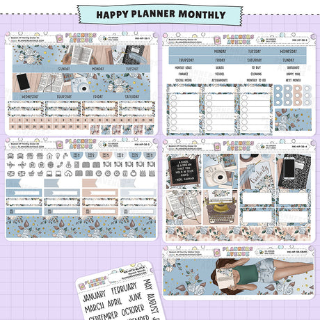 Bookish Happy Planner Monthly Sticker Kit no foil
