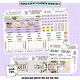 Easter Day Happy Planner MINI Monthly Sticker Foiled Kit (GOLD FOIL)