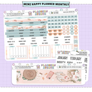 Pink Sands Happy Planner MINI Monthly Sticker Foiled Kit (HOLO GOLD FOIL)