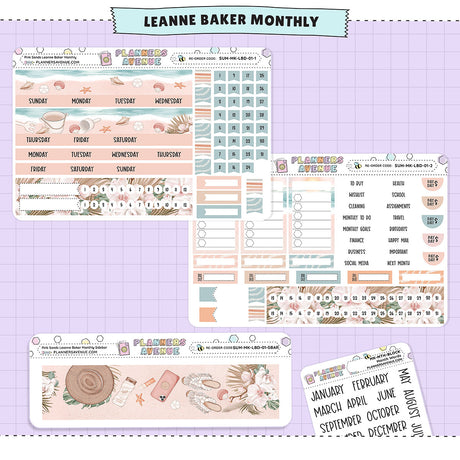 Pink Sands Leanne Baker Monthly Sticker Kit