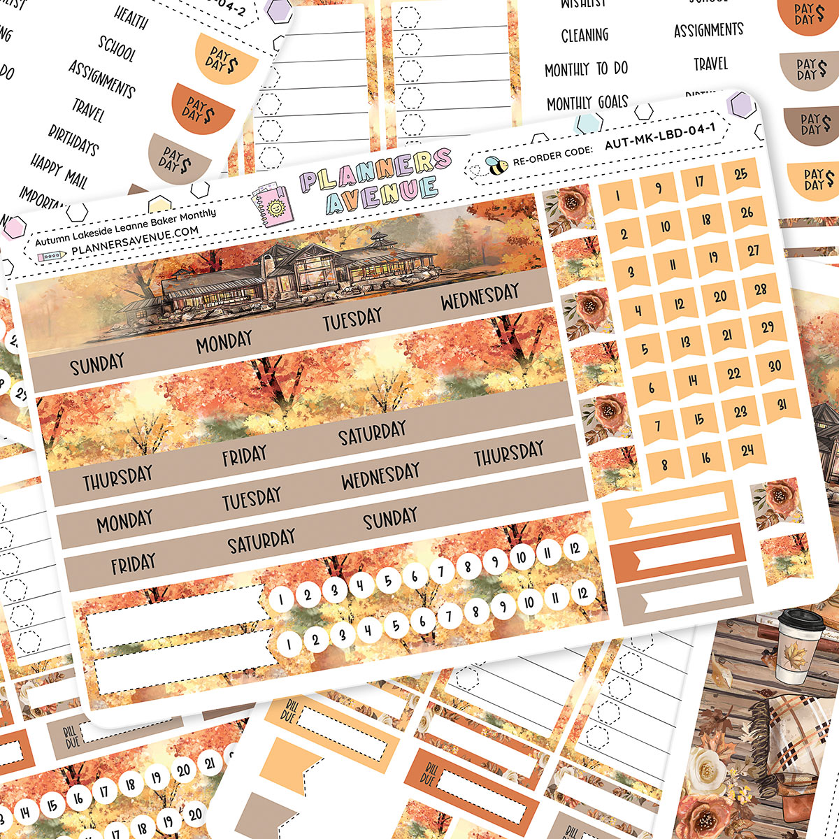 Autumn Lake Leanne Baker Monthly Sticker Foiled Kit
