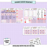 Berry Sweet Leanne Baker Monthly Sticker Foiled Kit (PURPLE FOIL)