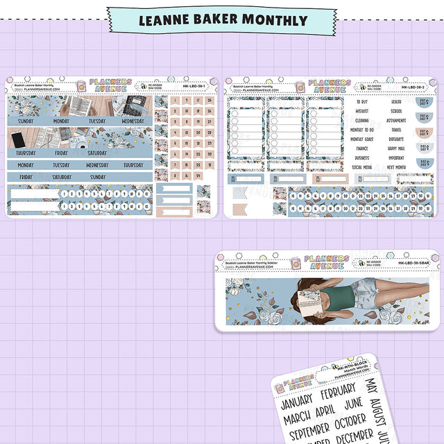 Bookish Leanne Baker Monthly Sticker Kit  no foil