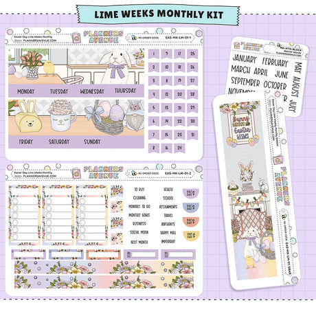 Easter Day Lime Monthly Sticker Foiled Kit (GOLD FOIL)