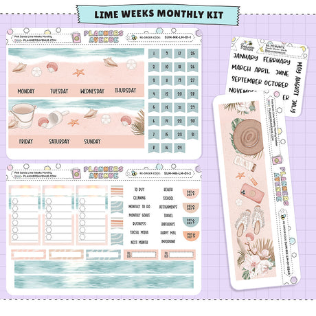 Pink Sands Lime Monthly Sticker Kit 