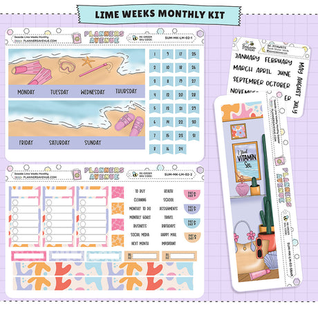 Seaside Lime Monthly Sticker Foiled Kit (HOLO SILVER FOIL)