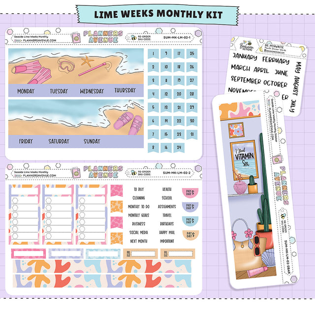 Seaside Lime Monthly Sticker Foiled Kit (HOLO SILVER FOIL)