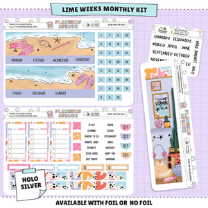 Seaside Lime Monthly Sticker Foiled Kit (HOLO SILVER FOIL)