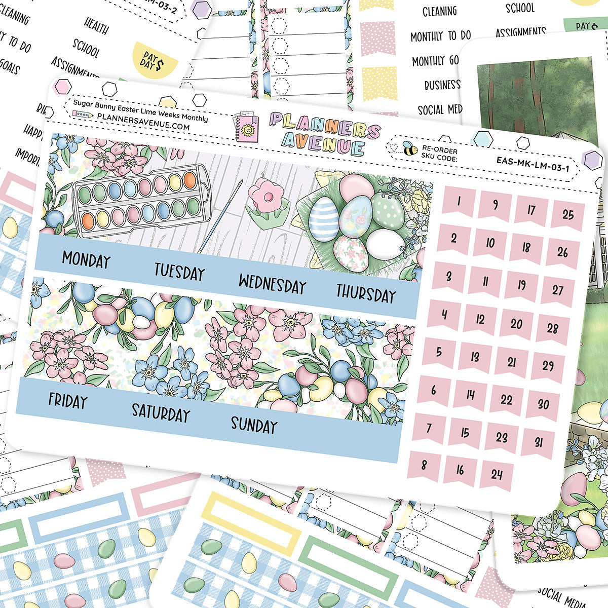 Sugar Bunny Lime Monthly Sticker Foiled Kit