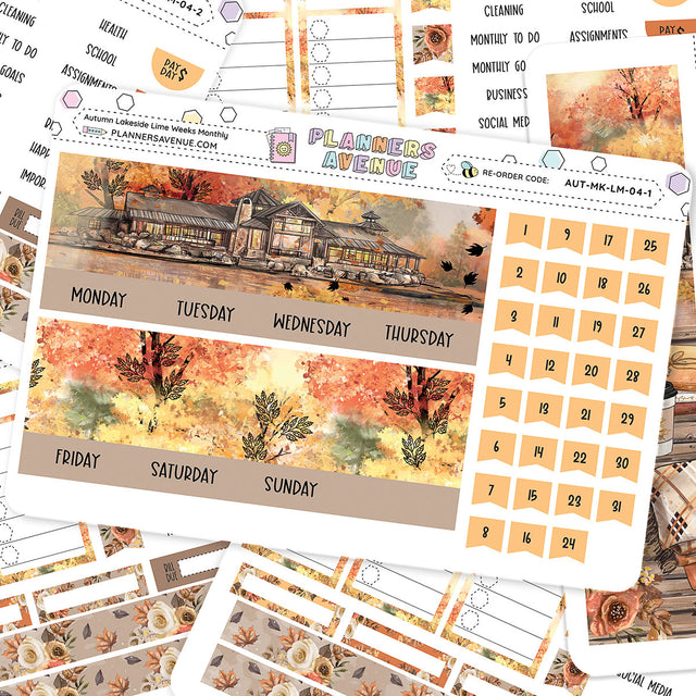 Autumn Lake Lime Monthly Sticker Foiled Kit (ROSE GOLD FOIL)