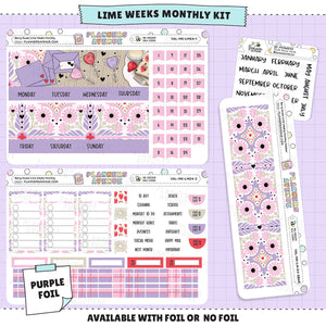 Berry Sweet Lime Monthly Sticker Foiled Kit (PURPLE FOIL)