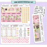 Cherry Blossoms Lime Monthly Sticker Foiled Kit (GOLD FOIL)