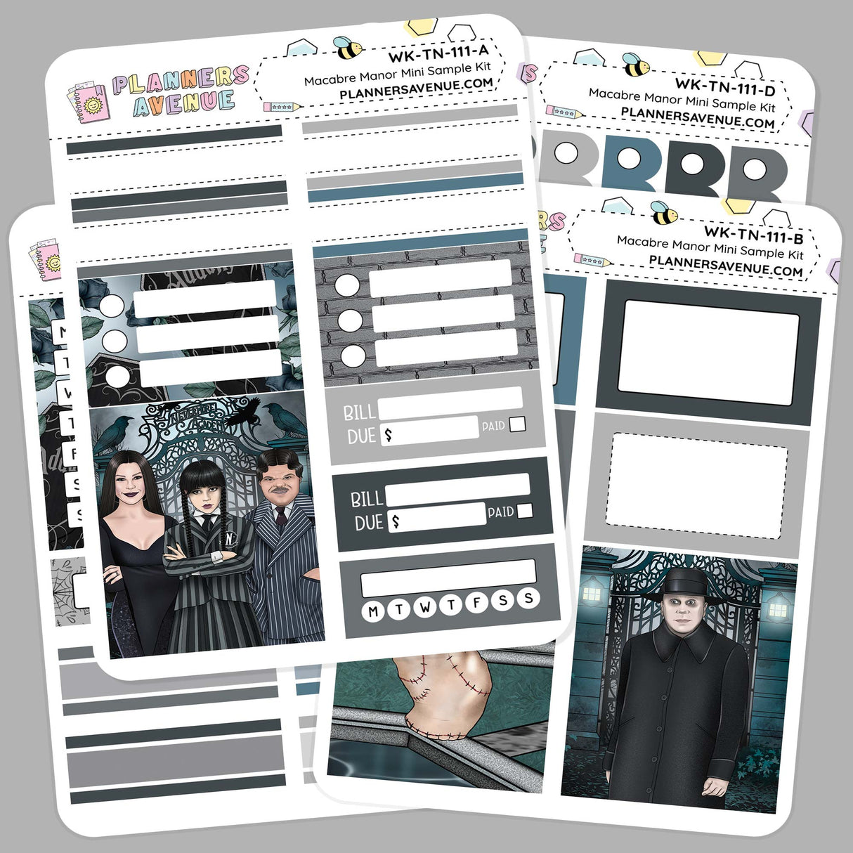 Macabre Manor Mini Sampler Weekly Sticker Kit