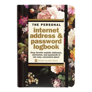 Midnight Floral Internet Address & Password Logbook